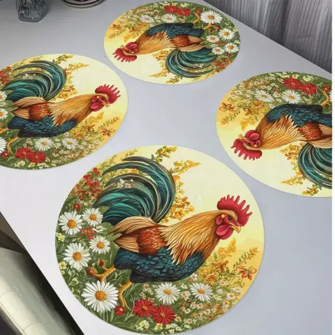 Custom Desgin - 4PC Round Placemats 37.6cm x 37.6cm